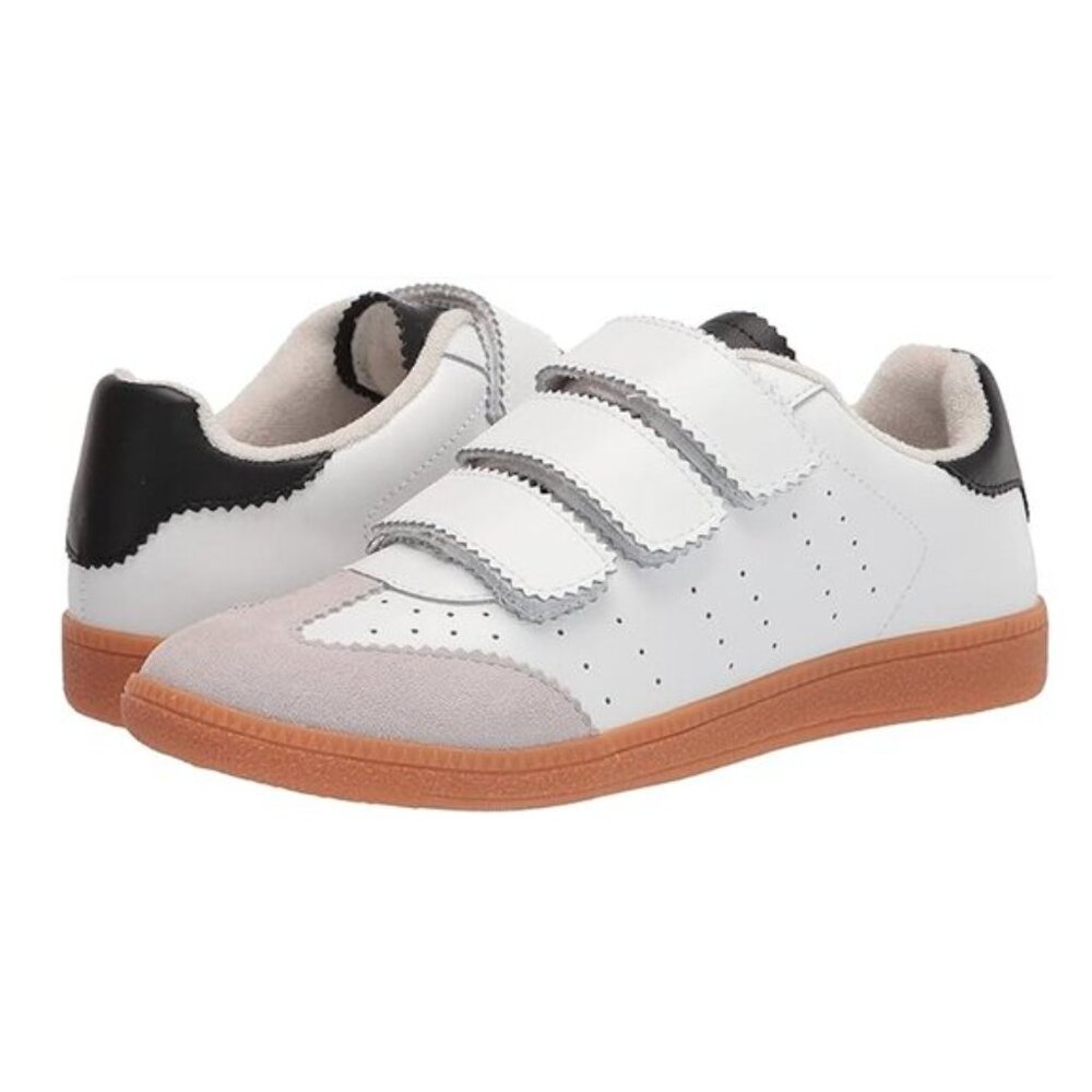 Steve Madden Momentum Velcro Sneakers – White/Grey Leather 9.5